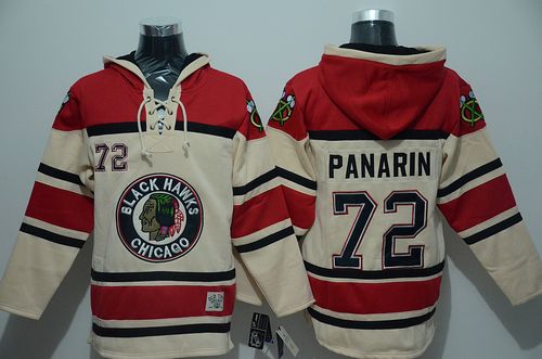 Blackhawks #72 Artemi Panarin Cream Sawyer Hooded Sweatshirt Stitched Jersey