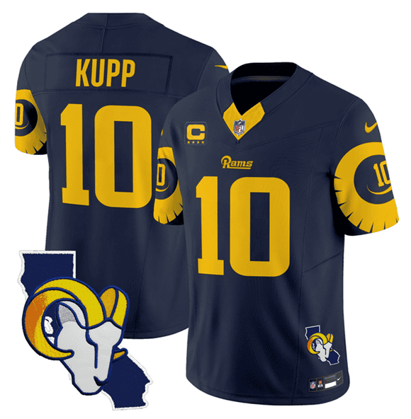 Los Angeles Rams #10 Cooper Kupp Navy 2025 4-Star C Patch F.U.S.E. V2 Limited Stitched Jersey