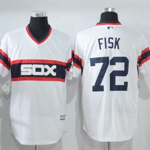 White Sox #72 Carlton Fisk White New Cool Base Alternate Home Stitched Jersey