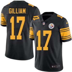 Steelers #17 Joe Gilliam Black Stitched Limited Rush Nike Jersey