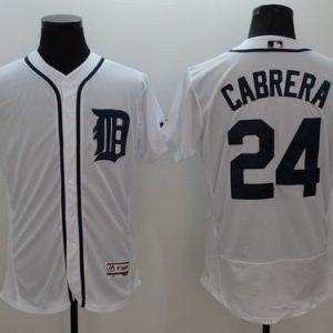 Tigers #24 Miguel Cabrera White Flexbase Authentic Collection Stitched Jersey