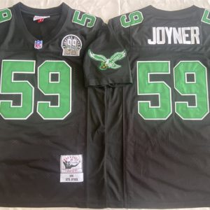 Philadelphia Eagles #59 Seth Joyner Black Throwback Stitched Football Jersey