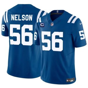 Indianapolis Colts #56 Quenton Nelson Blue 2024 F.U.S.E. With 4-Star C Patch Vapor Limited Stitched Jersey
