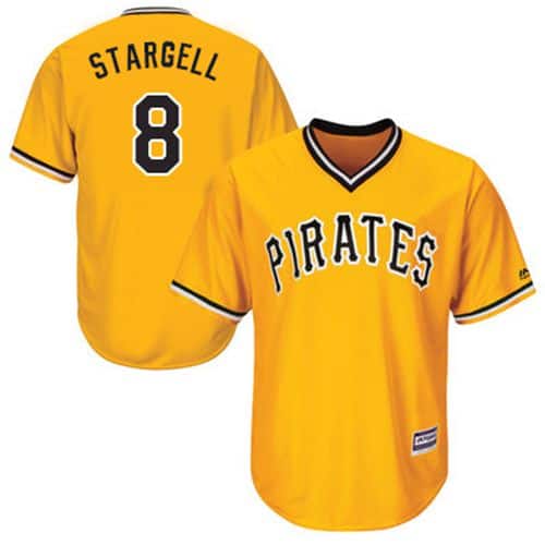 Pirates #8 Willie Stargell Gold New Cool Base Stitched Jersey