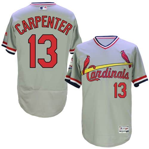 Cardinals #13 Matt Carpenter Grey Flexbase Authentic Collection Cooperstown Stitched Jersey
