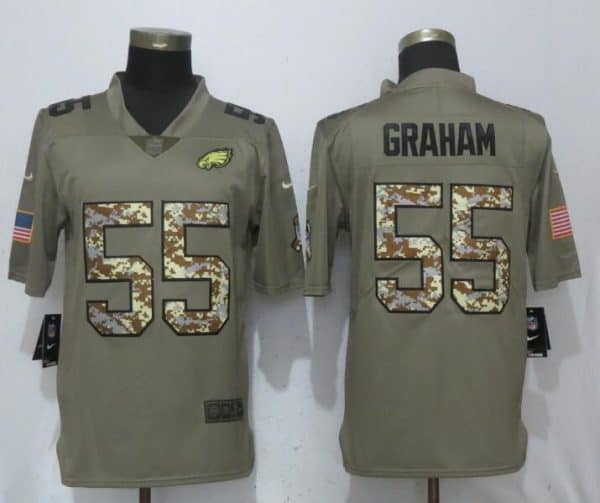 Philadelphia Eagles #55 Brandon Graham Olive Camo Salute To Service Limited Stitched Jersey