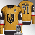 Vegas Golden Knights #71 William Karlsson Gold 2023 Stanley Cup Champions Stitched Jersey