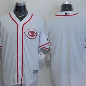 Reds Blank White New Cool Base Stitched Jersey
