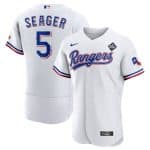 Texas Rangers #5 Corey Seager White 2023 World Series Flex Base Stitched Jersey