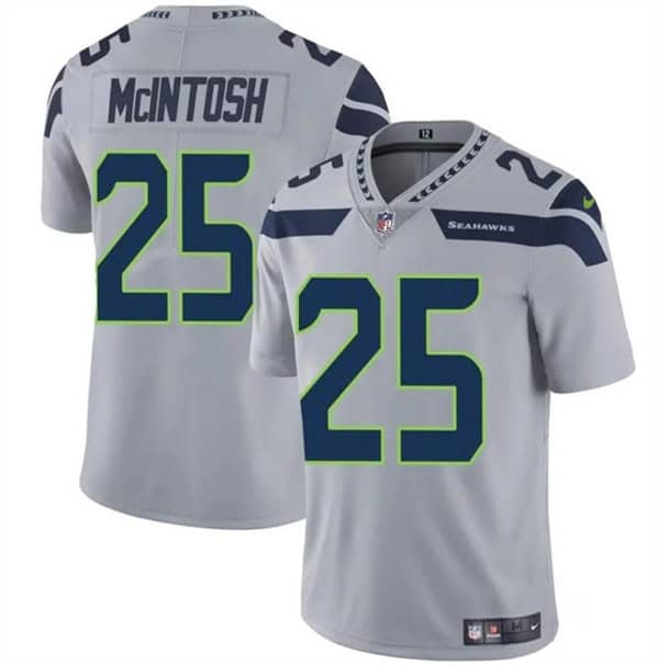 Seattle Seahawks #25 Kenny McIntosh Gray Vapor Limited Stitched Jersey