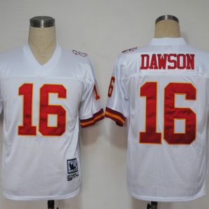 Mitchell And Ness Chiefs #16 Len Dawson White Stitched Throwback Jersey