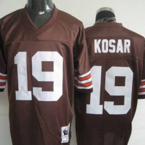 Mitchell Ness Browns #19 Bernie Kosar Brown Stitched Throwback Jersey