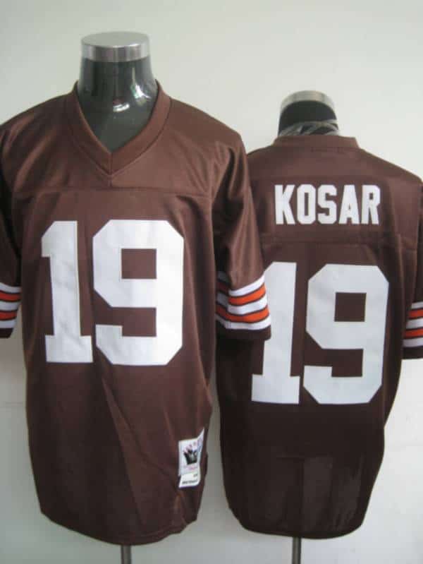 Mitchell Ness Browns #19 Bernie Kosar Brown Stitched Throwback Jersey