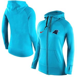 Nike Carolina Panthers Full-Zip Performance Hoodie Light Blue