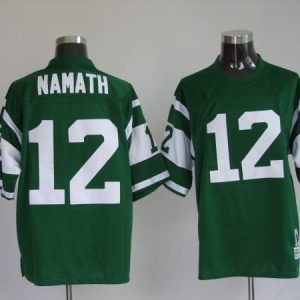 Mitchell And Ness Jets Joe Namath #12 Stitched Green Jersey