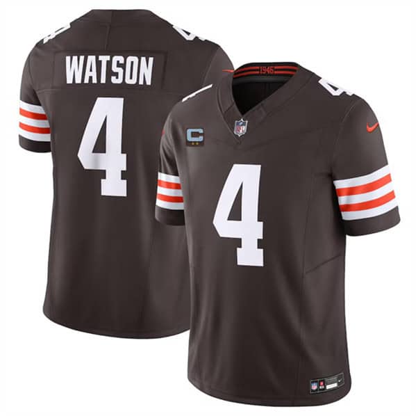 Cleveland Browns #4 Deshaun Watson Brown 2024 F.U.S.E. With 2-Star C Patch Vapor Limited Stitched Jersey