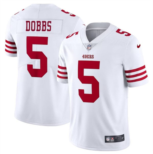San Francisco 49ers #5 Josh Dobbs White Vapor Untouchable Limited Stitched Jersey