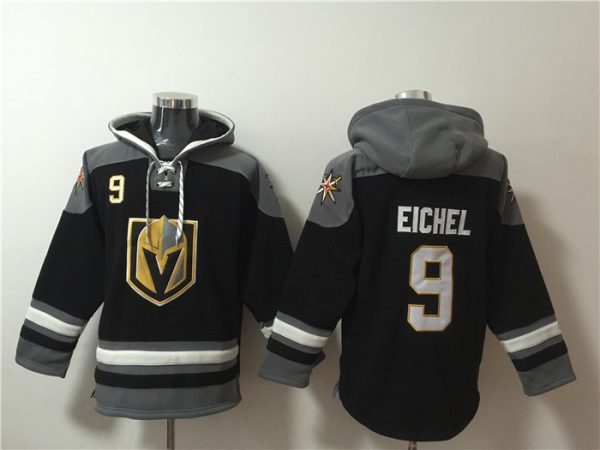 Vegas Golden Knights #9 Jack Eichel Black Ageless Must-Have Lace-Up Pullover Hoodie