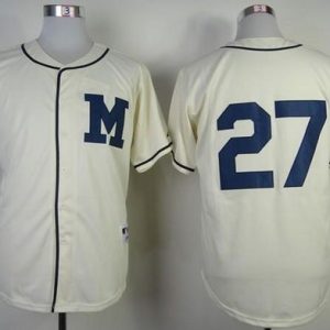 Brewers #27 Carlos Gomez Cream 1913 Turn Back The Clock Stitched Jersey