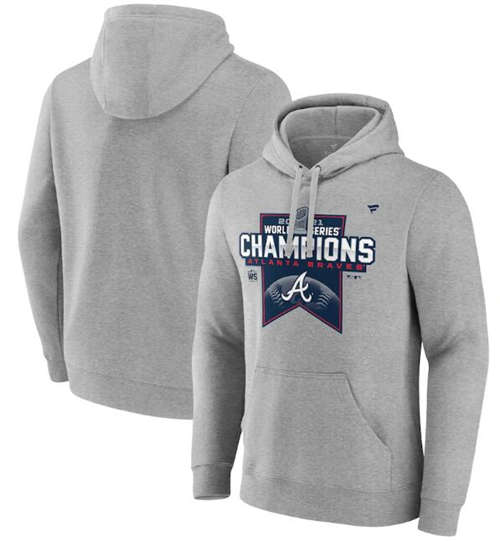Atlanta Braves 2021 Heathered Gray World Series Champions Locker Room Big Tall Pullover Hoodie