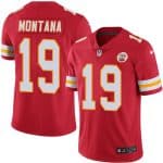 Chiefs #19 Joe Montana Red Stitched Limited Rush Nike Jersey