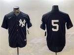 New York Yankees #5 Joe DiMaggio Black With Patch Cool Base Stitched Jersey