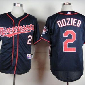 Twins #2 Brian Dozier Navy Blue Cool Base Stitched Jersey
