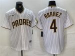 San Diego Padres #4 Luis Arraez White Cool Base Stitched Jersey