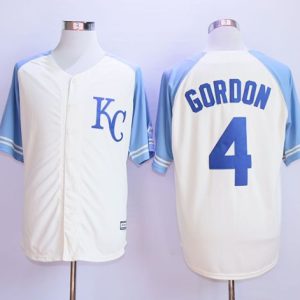 Royals #4 Alex Gordon Cream Exclusive Vintage Stitched Jersey