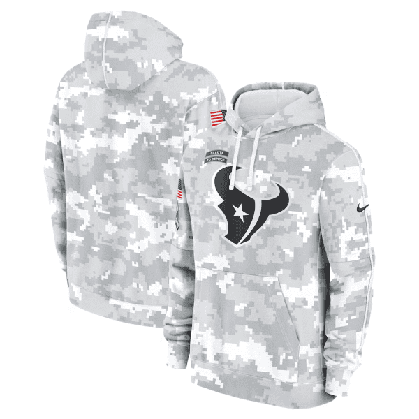 Houston Texans 2024 Arctic Camo Salute To Service Club Fleece Pullover Hoodie