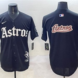 Houston Astros Team Big Logo Black Gothic 'Houston Born Barrio Raised' Limited Stitched Jersey
