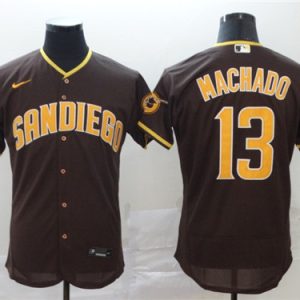 San Diego Padres #13 Manny Machado Coffee Flex Base Stitched Jersey