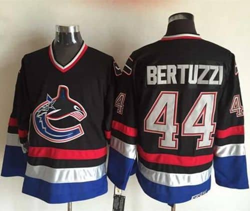 Canucks #44 Todd Bertuzzi Black Blue CCM Throwback Stitched Jersey