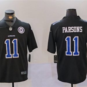 Dallas Cowboys #11 Micah Parsons Black Throwback With Patch Vapor Untouchable Limited Stitched Jersey