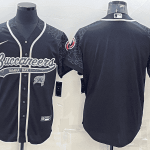 Tampa Bay Buccaneers Blank Black Reflective With Patch Cool Base Stitched Baseball Jersey