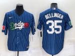 Los Angeles Dodgers #35 Cody Bellinger Navy Mexico World Series Cool Base Stitched Baseball Jersey