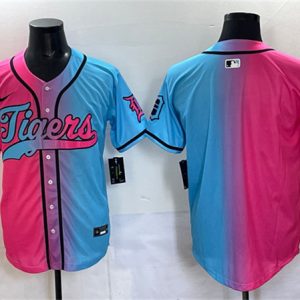 Detroit Tigers Blank Pink Blue Limited Stitched Jersey