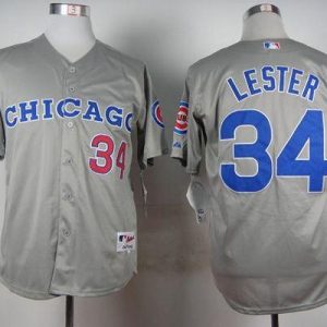 Cubs #34 Jon Lester Grey 1990 Turn Back The Clock Stitched Jersey