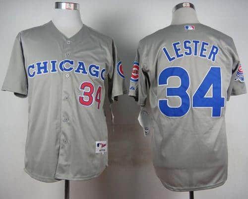 Cubs #34 Jon Lester Grey 1990 Turn Back The Clock Stitched Jersey