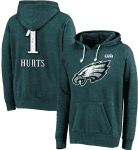 Philadelphia Eagles #1 Jalen Hurts Midnight Green Super Bowl LVII Name Number Pullover Hoodie