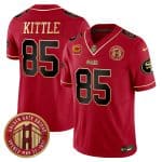 San Francisco 49ers #85 George Kittle Red F.U.S.E. Golden Gate Bridge With 4-Star C Patch Scarlet Vapor Limited Stitched Jersey