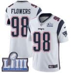 New England Patriots #98 Trey Flowers Navy Blue Super Bowl LIII Vapor Untouchable Limited Stitched Jersey