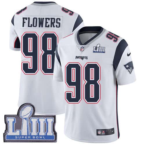 New England Patriots #98 Trey Flowers Navy Blue Super Bowl LIII Vapor Untouchable Limited Stitched Jersey