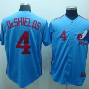 Mitchell And Ness Expos #4 Delino Deshields Blue Stitched Throwback Jersey