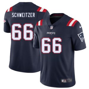 New England Patriots #66 Wes Schweitzer Navy 2025 Vapor Limited Stitched Jersey