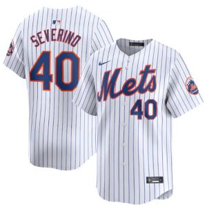 New York Mets #40 Luis Severino White 2024 Home Limited Stitched Jersey
