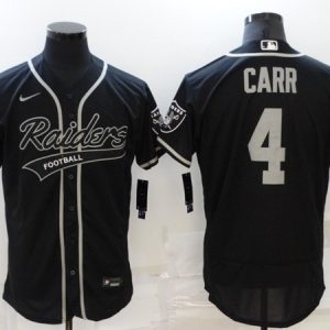 Las Vegas Raiders #4 Derek Carr Black Flex Base Stitched Jersey