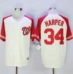 Nationals #34 Bryce Harper Cream Red Exclusive New Cool Base Stitched Jersey