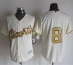 Giants #8 Hunter Pence Cream(Gold No.) New Cool Base Stitched Jersey
