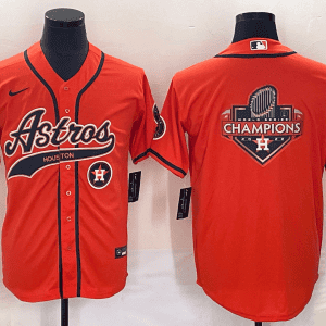Houston Astros Orange Team Big Logo With Patch Cool Base Stitched Jersey